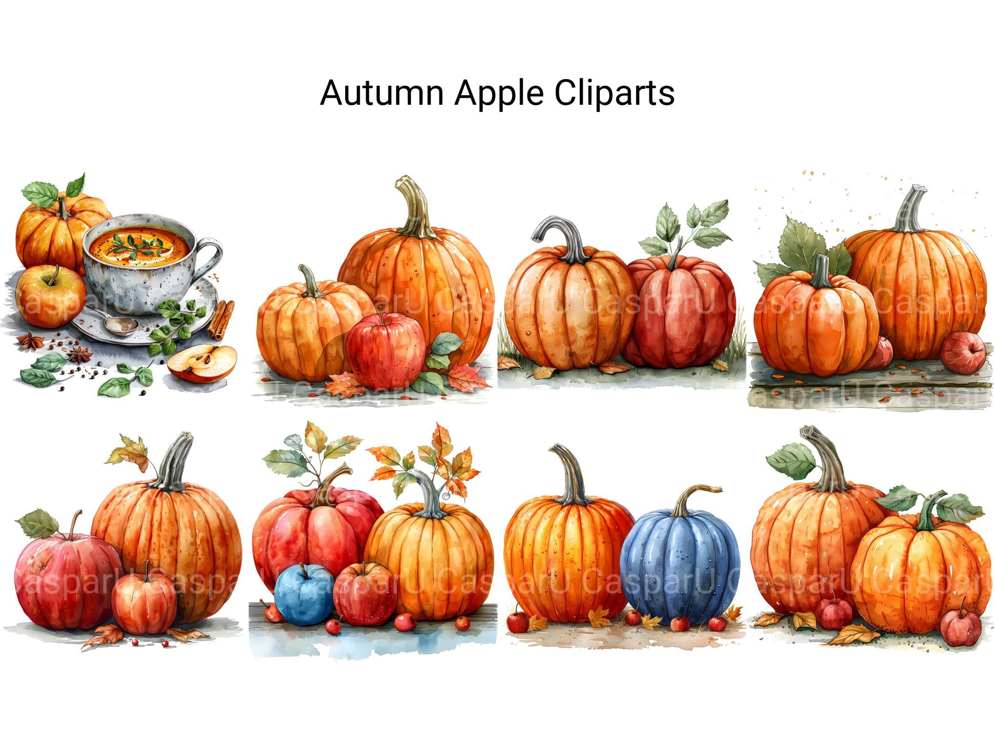 Autumn Apple Clipart - CraftNest - Digital Crafting and Art