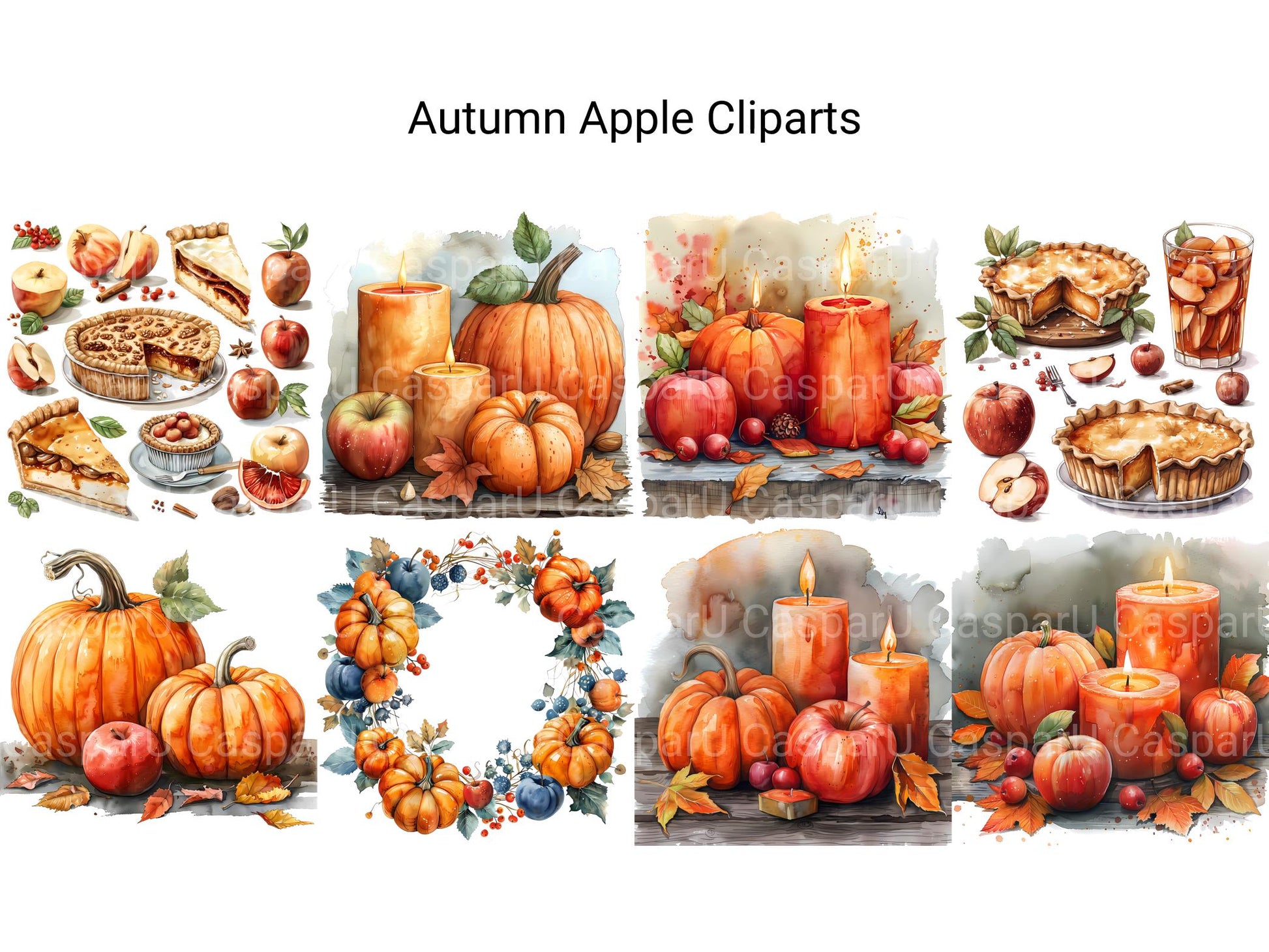 Autumn Apple Clipart - CraftNest - Digital Crafting and Art