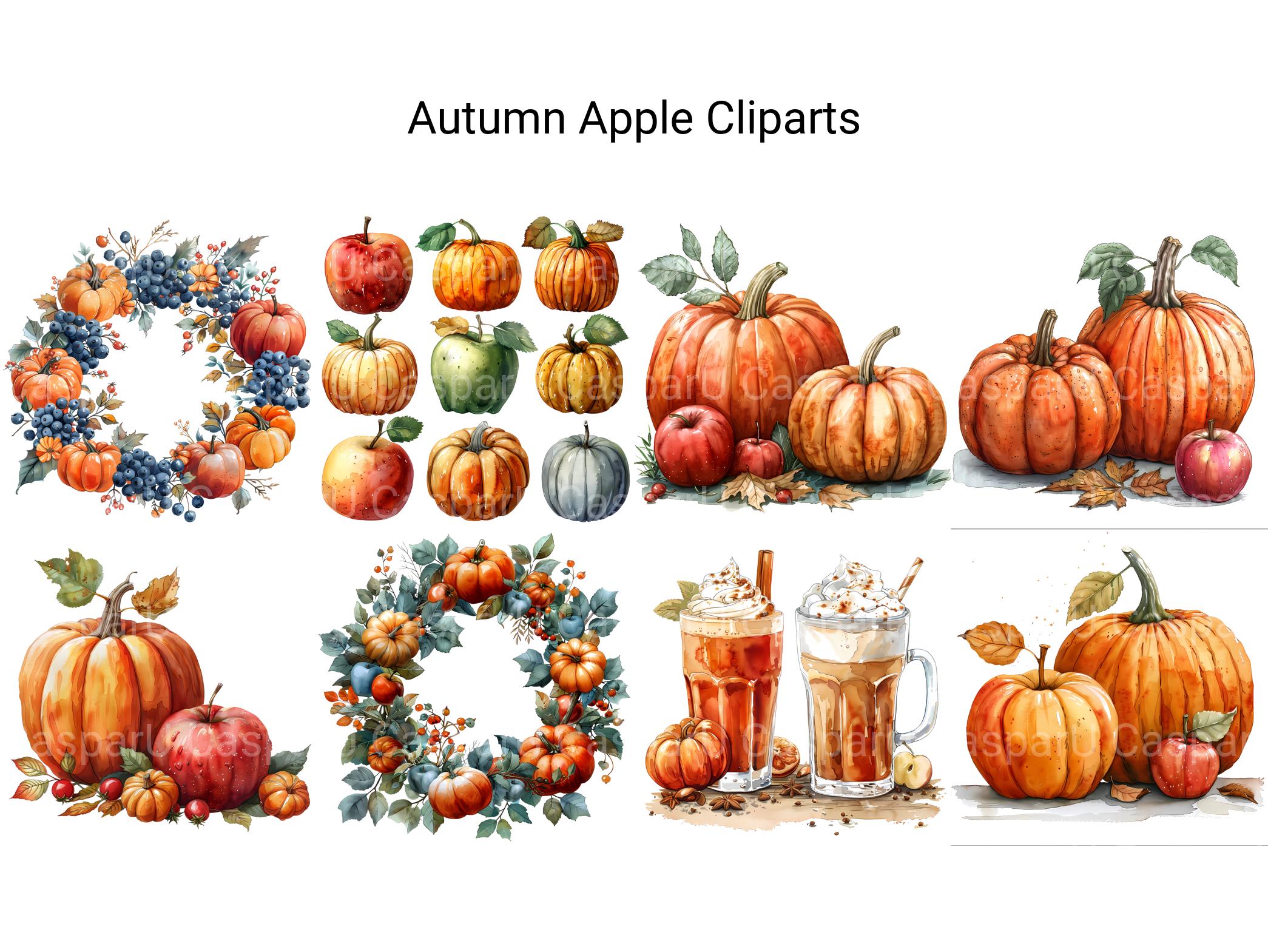 Autumn Apple Clipart - CraftNest - Digital Crafting and Art