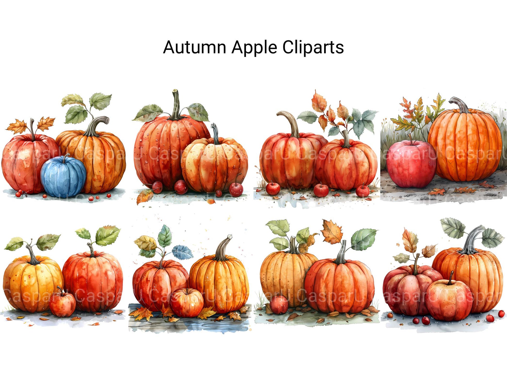 Autumn Apple Clipart - CraftNest - Digital Crafting and Art