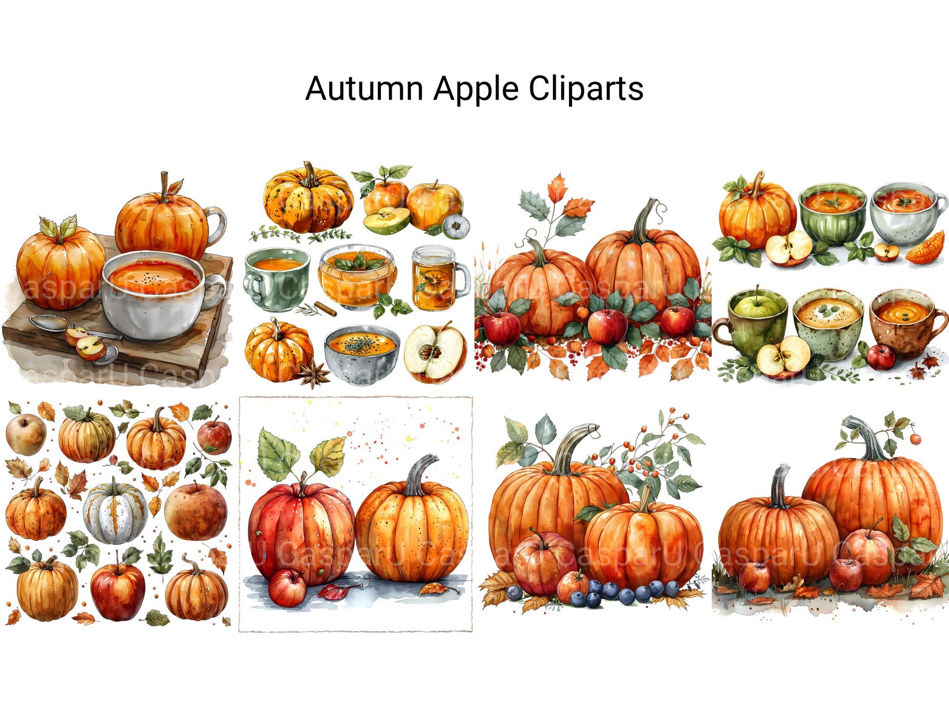 Autumn Apple Clipart - CraftNest - Digital Crafting and Art