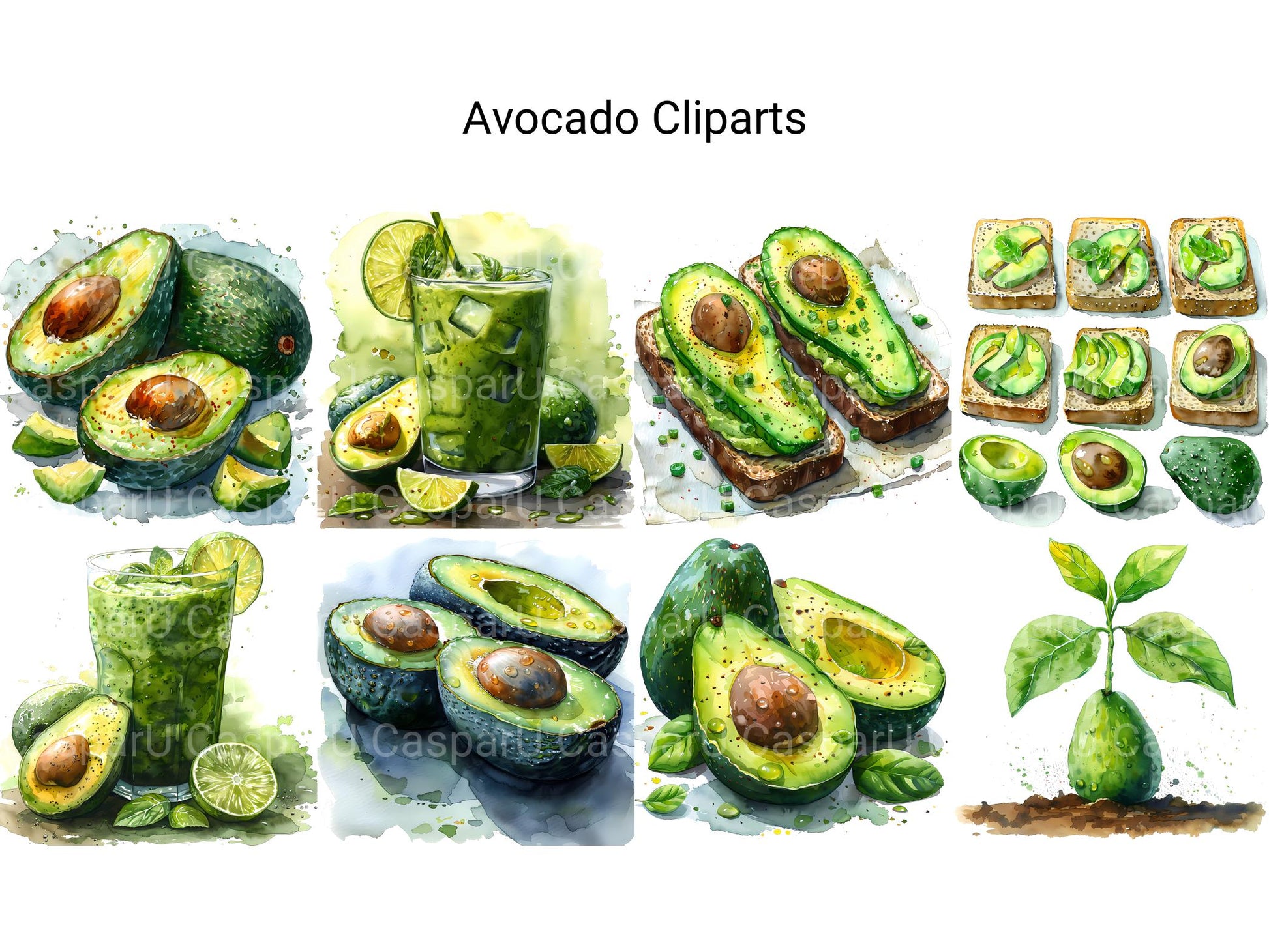 Avocado Clipart - CraftNest - Digital Crafting and Art