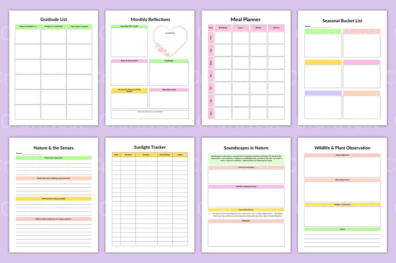 Ecotherapy Planner for Wellness and Nature Connection - CraftNest - Digital Crafting and Art