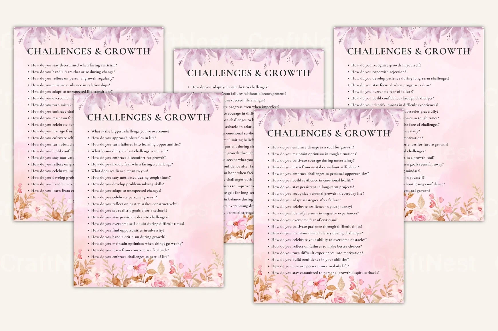 Self Discovery Prompts Book for Personal Growth - CraftNest - Digital Crafting and Art
