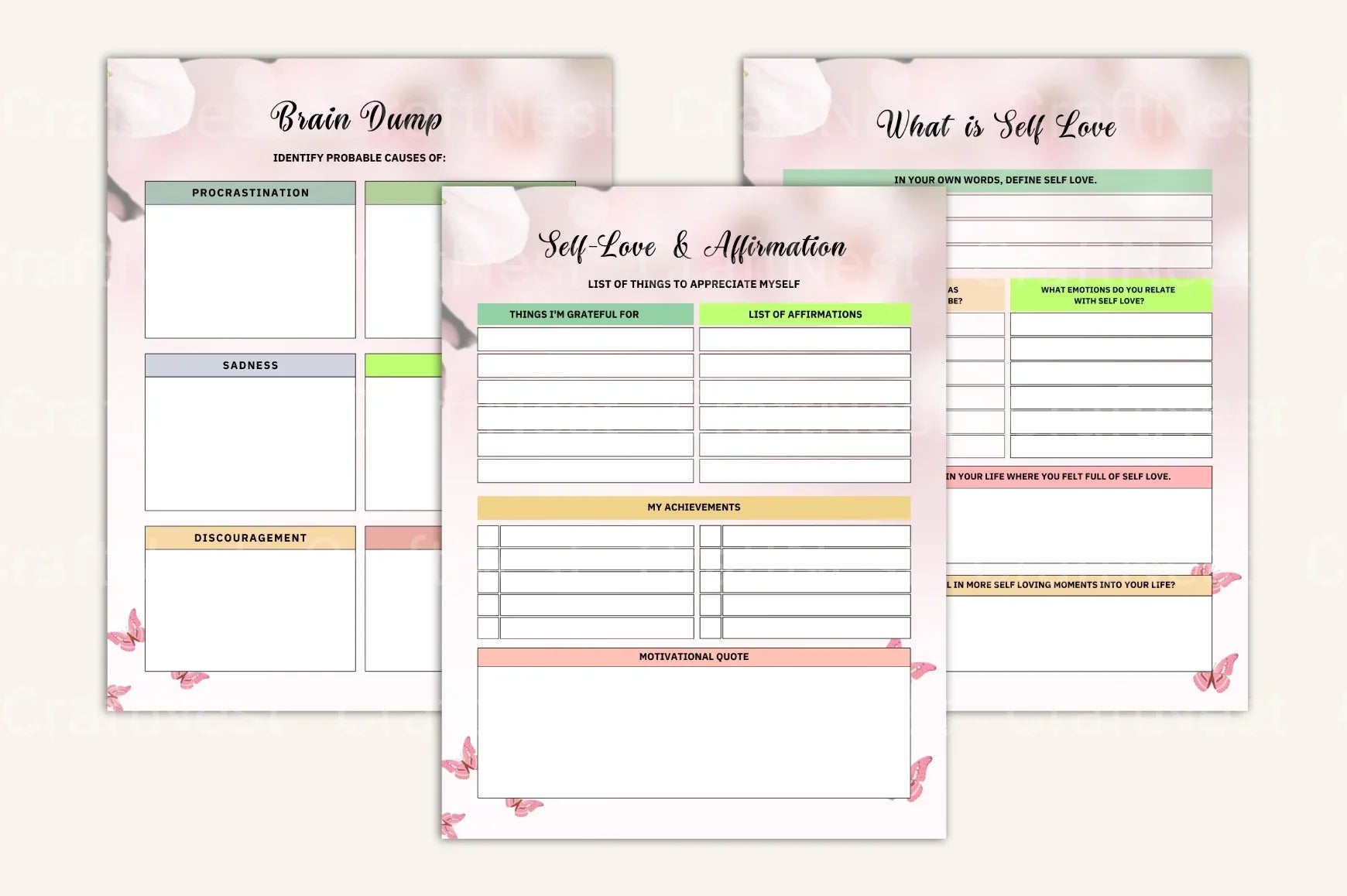 Self Love Building Workbook - CraftNest - Digital Crafting and Art