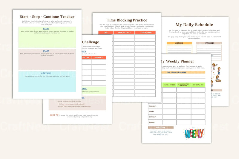 Effective ADHD Time Management Worksheets - CraftNest - Digital Crafting and Art