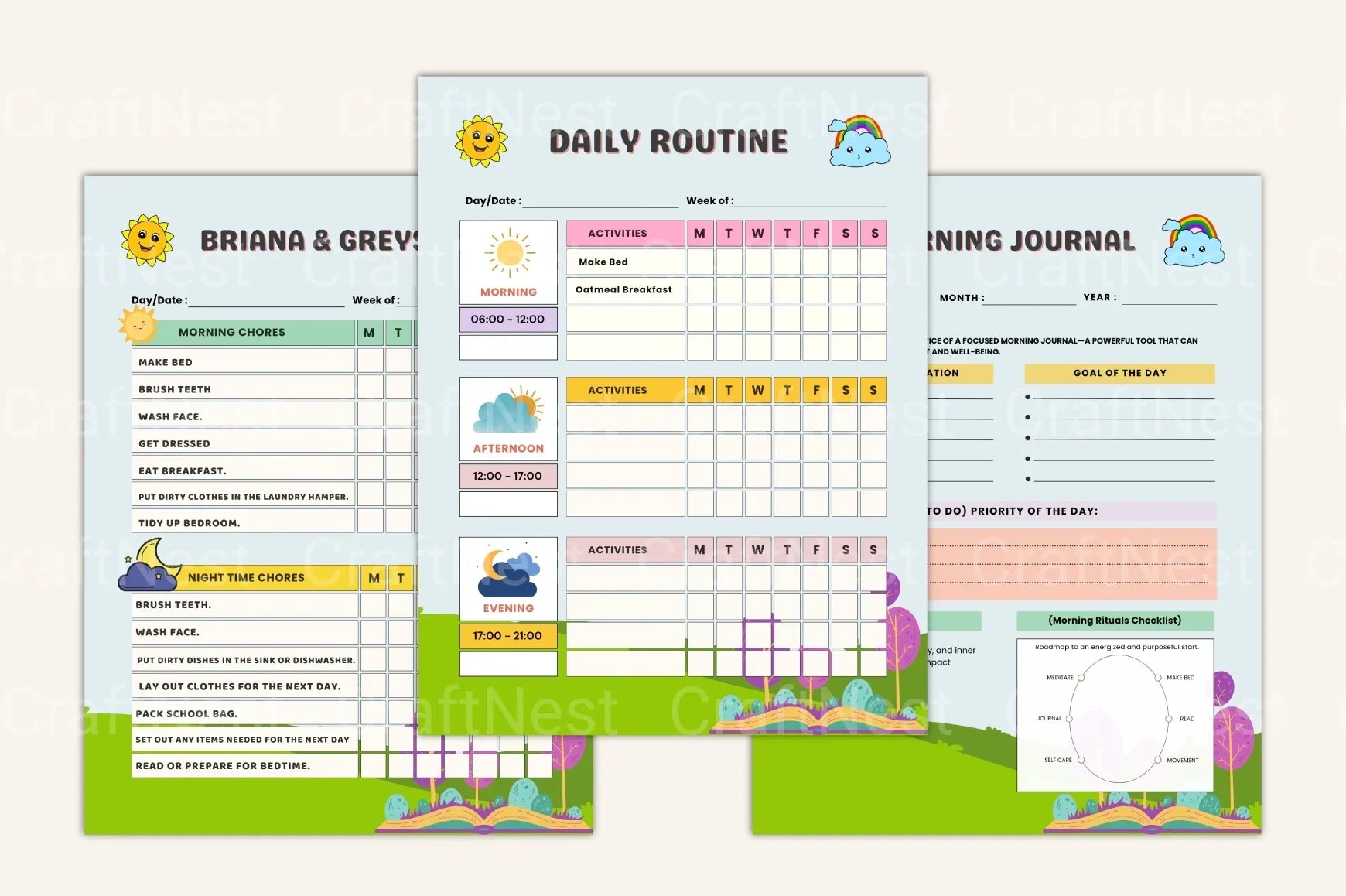 My Daily Routine for Kids - CraftNest - Digital Crafting and Art