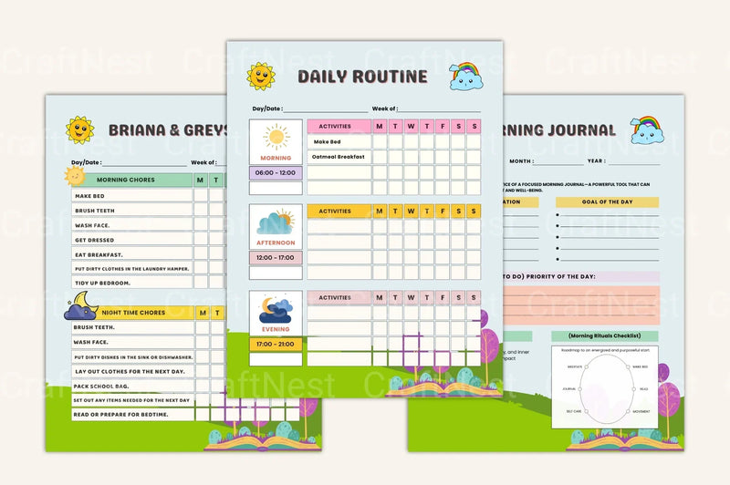 My Daily Routine for Kids - CraftNest - Digital Crafting and Art