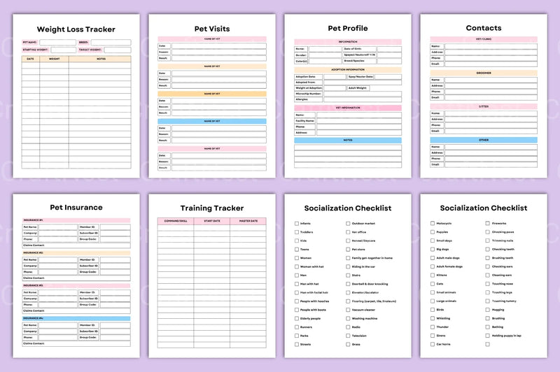 Pet Care Planner: Organize Your Pet's Health & Schedule - CraftNest - Digital Crafting and Art