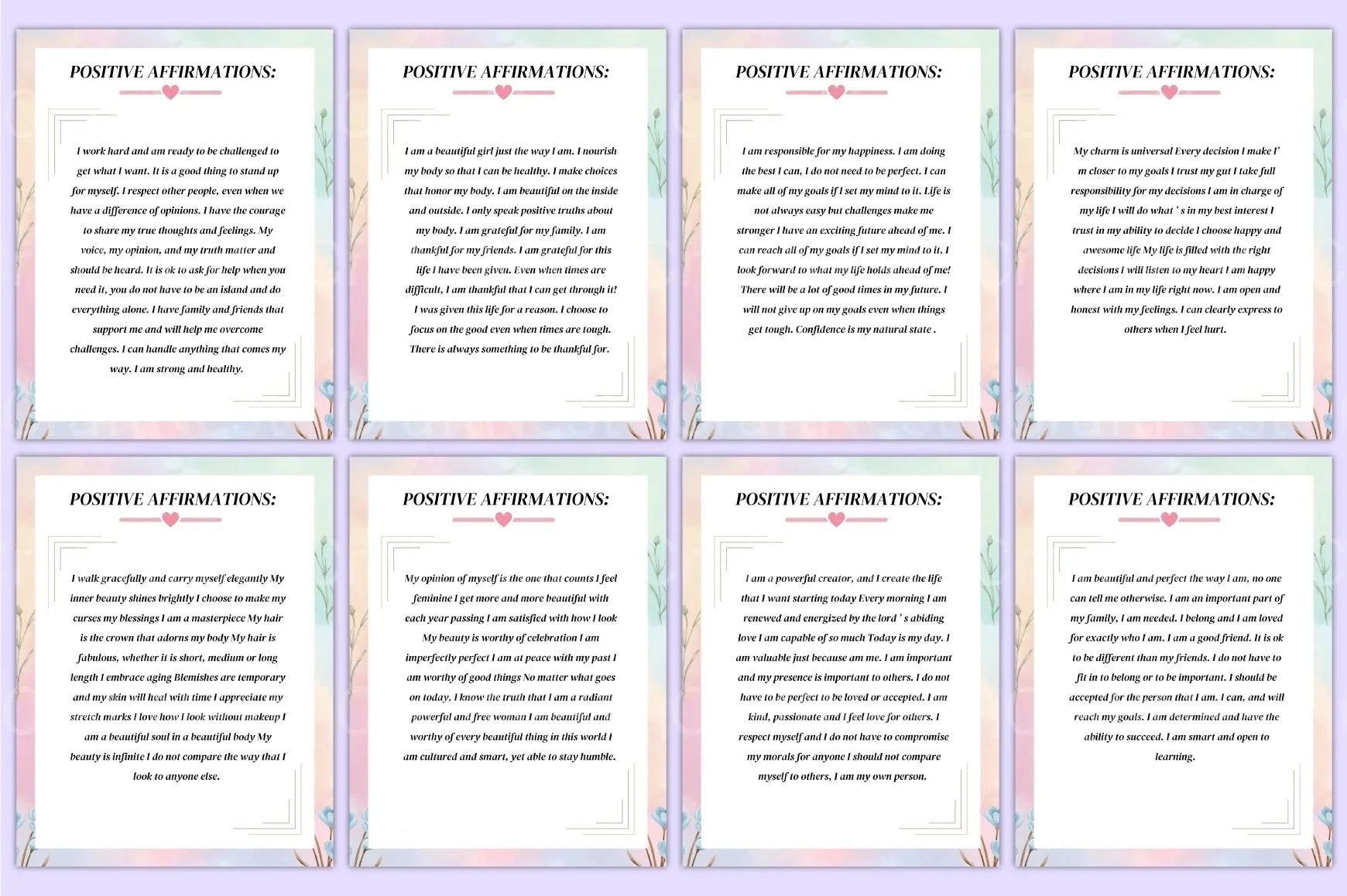 Positive Affirmations for Women - CraftNest - Digital Crafting and Art