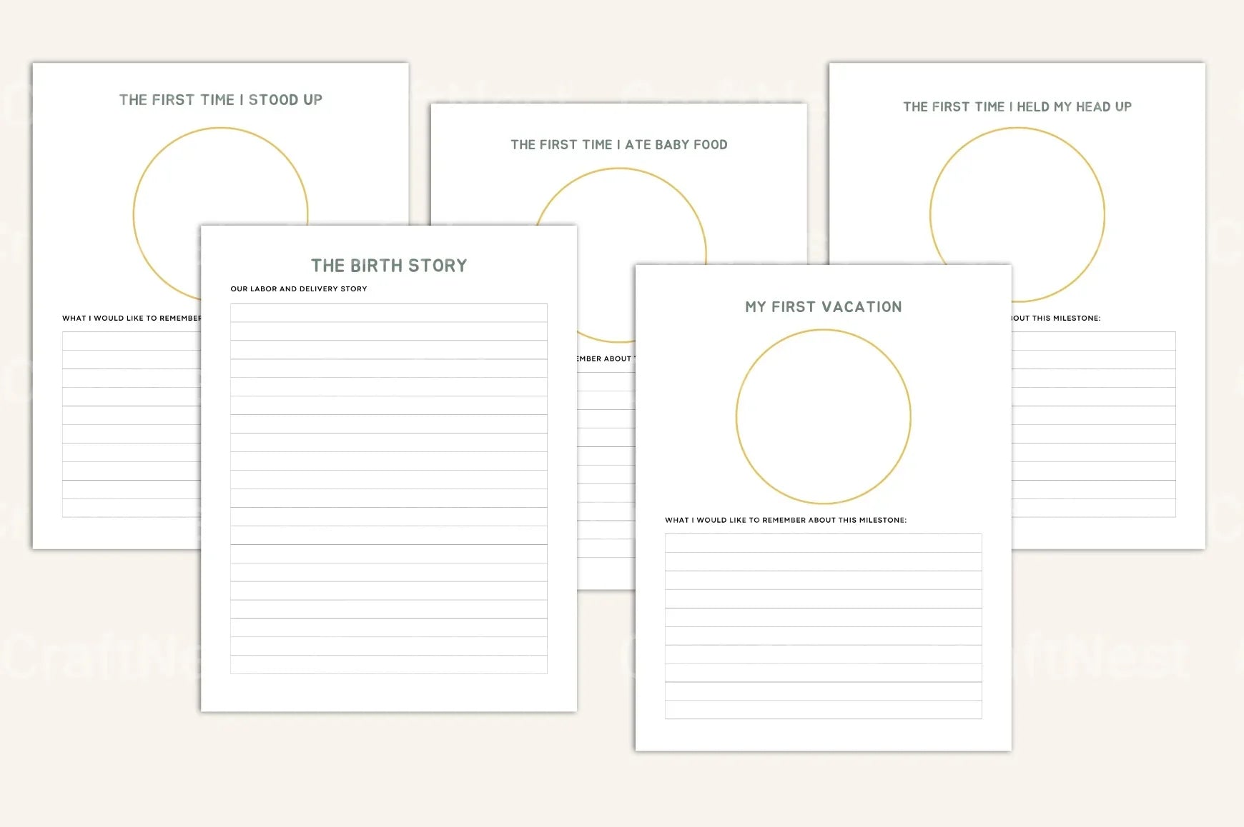 Baby Milestone Tracker - CraftNest - Digital Crafting and Art
