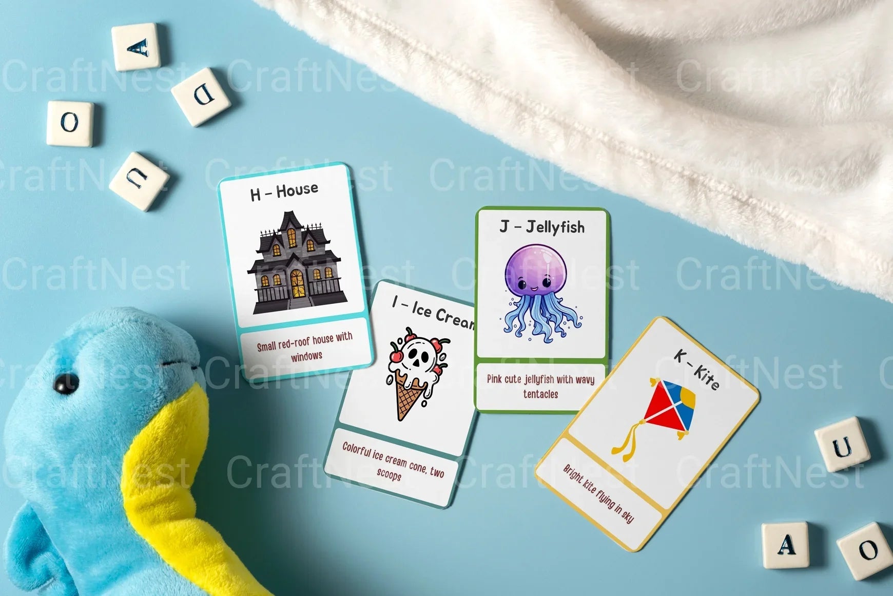 Alphabet Learning Flash Cards for Kids - CraftNest - Digital Crafting and Art