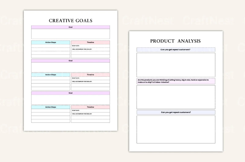 Craft Business Planner Guide - CraftNest - Digital Crafting and Art