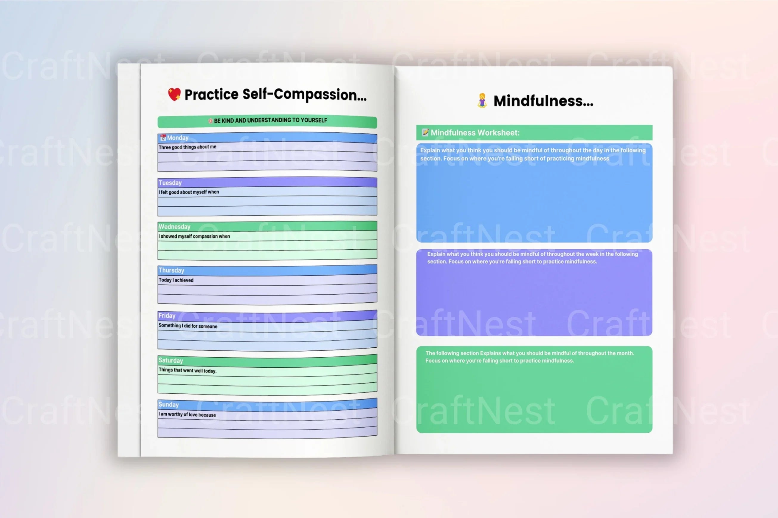 Mental Burnout Recovery Workbook - CraftNest - Digital Crafting and Art