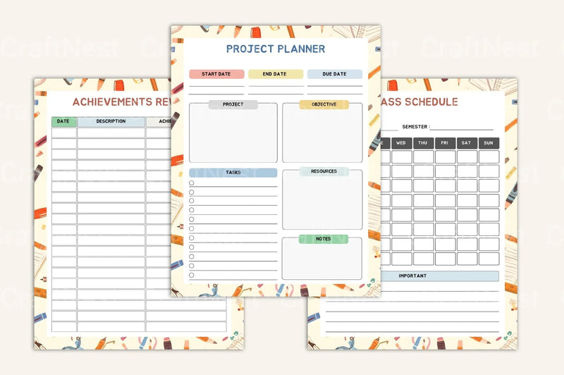 Student Organizer for Kids - CraftNest - Digital Crafting and Art