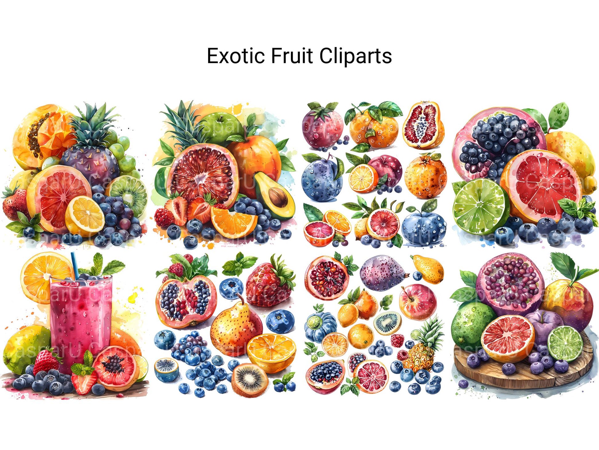 Exotic Fruit Clipart - CraftNest - Digital Crafting and Art