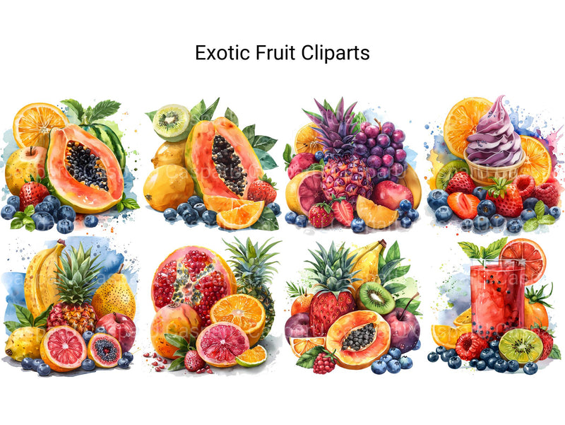 Exotic Fruit Clipart - CraftNest - Digital Crafting and Art