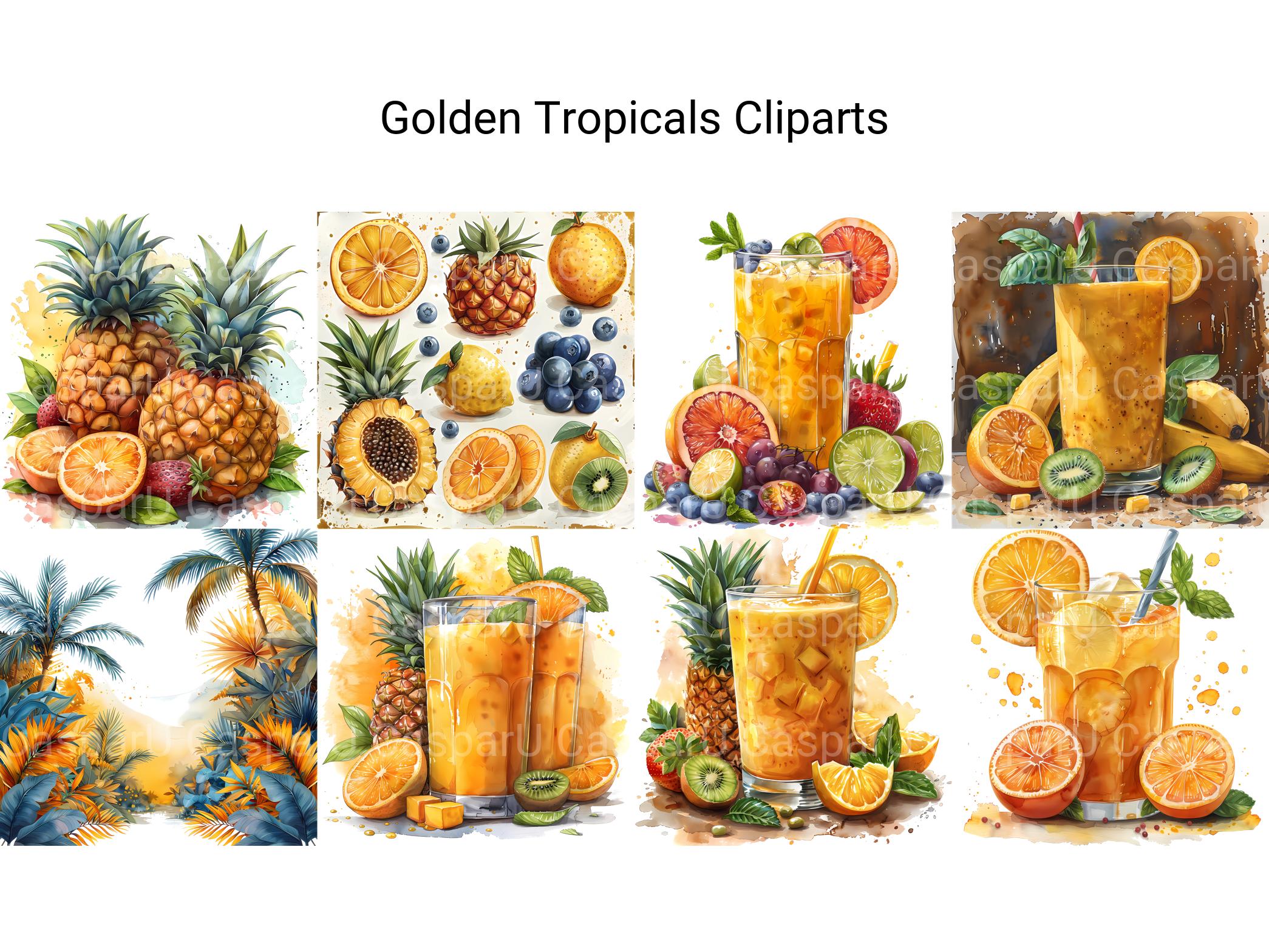 Golden Tropicals Clipart - CraftNest - Digital Crafting and Art