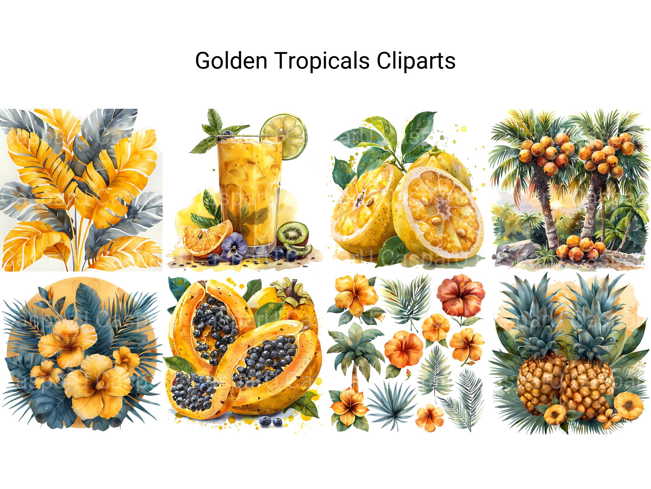 Golden Tropicals Clipart - CraftNest - Digital Crafting and Art