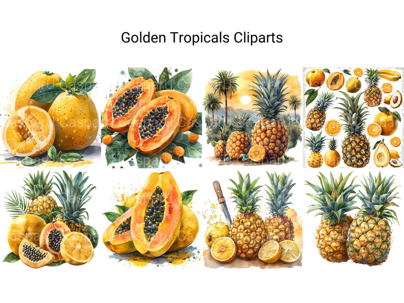 Golden Tropicals Clipart - CraftNest - Digital Crafting and Art