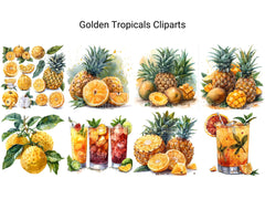 Golden Tropicals Clipart - CraftNest - Digital Crafting and Art