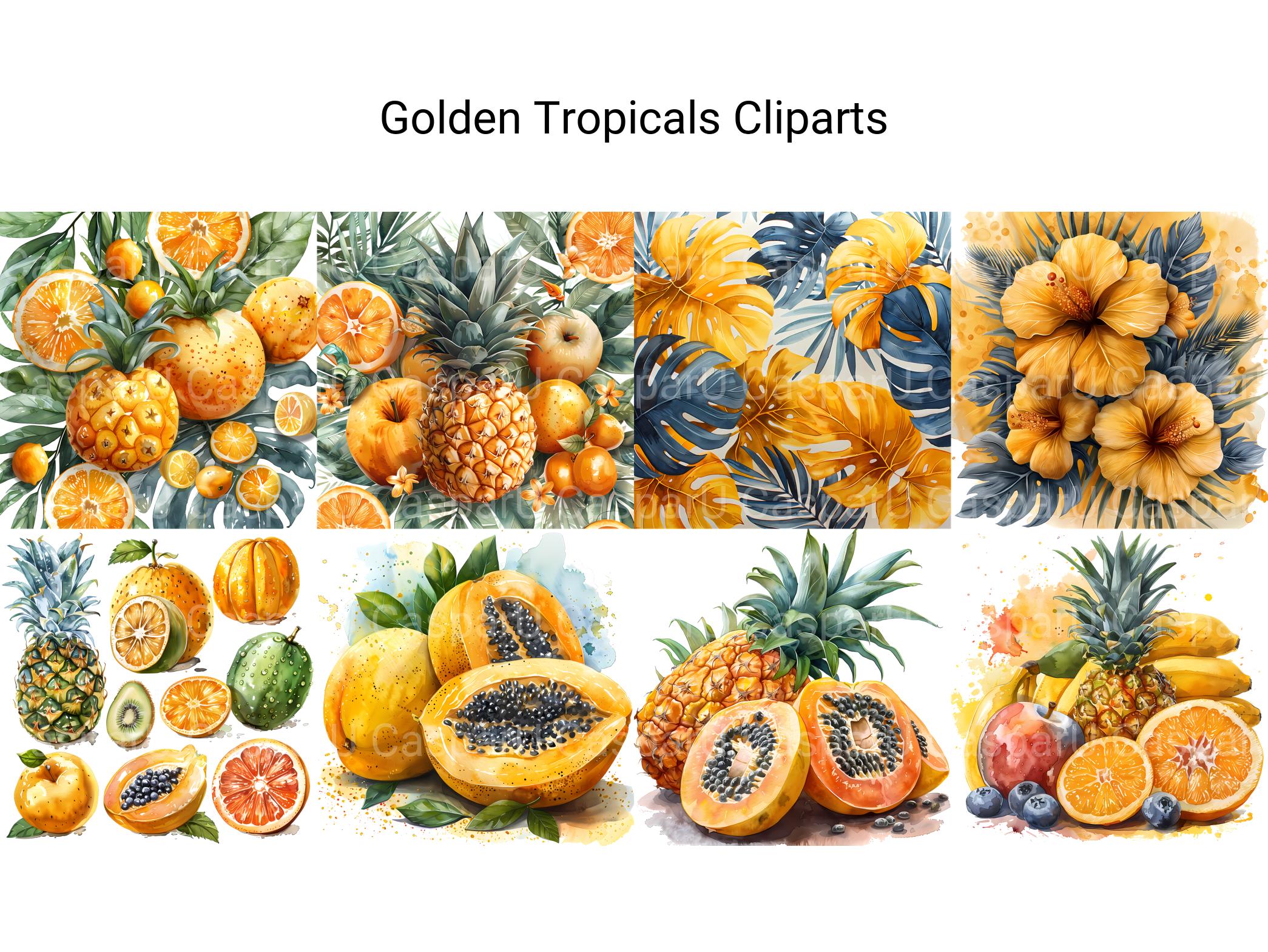 Golden Tropicals Clipart - CraftNest - Digital Crafting and Art