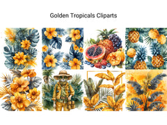 Golden Tropicals Clipart - CraftNest - Digital Crafting and Art