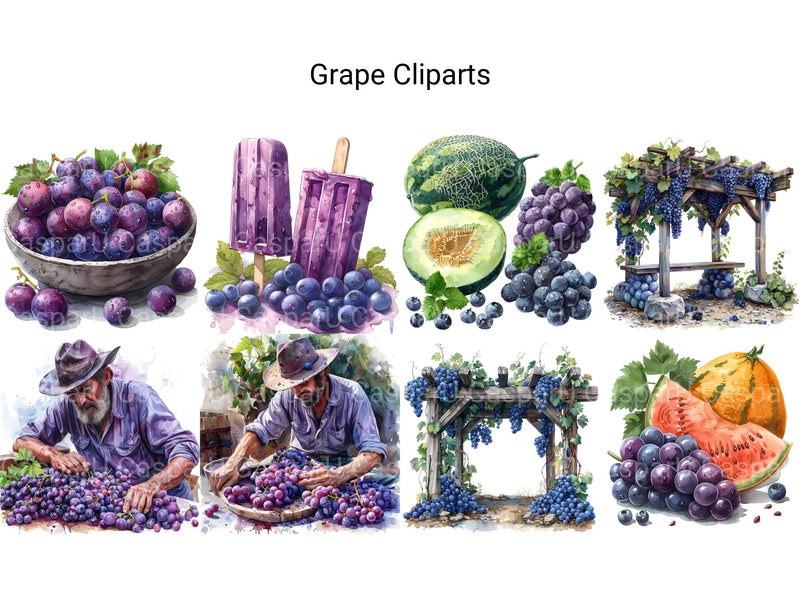 Grape Clipart - CraftNest - Digital Crafting and Art