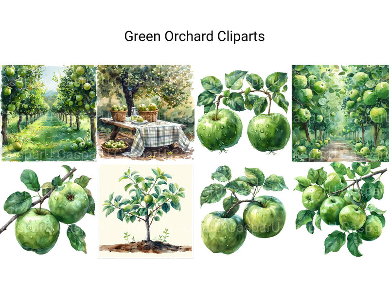 Green Orchard Clipart - CraftNest - Digital Crafting and Art