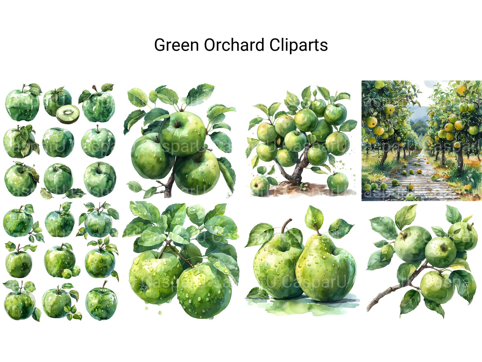 Green Orchard Clipart - CraftNest - Digital Crafting and Art