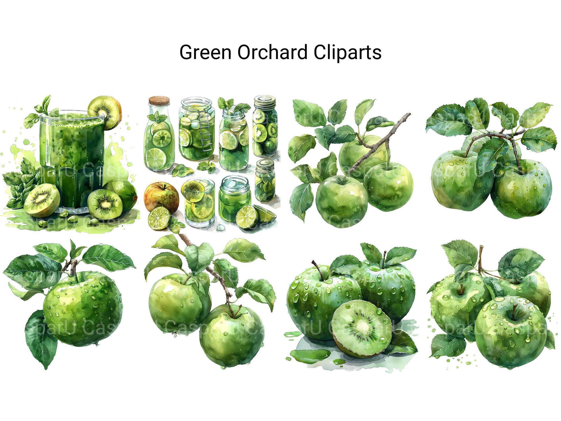 Green Orchard Clipart - CraftNest - Digital Crafting and Art