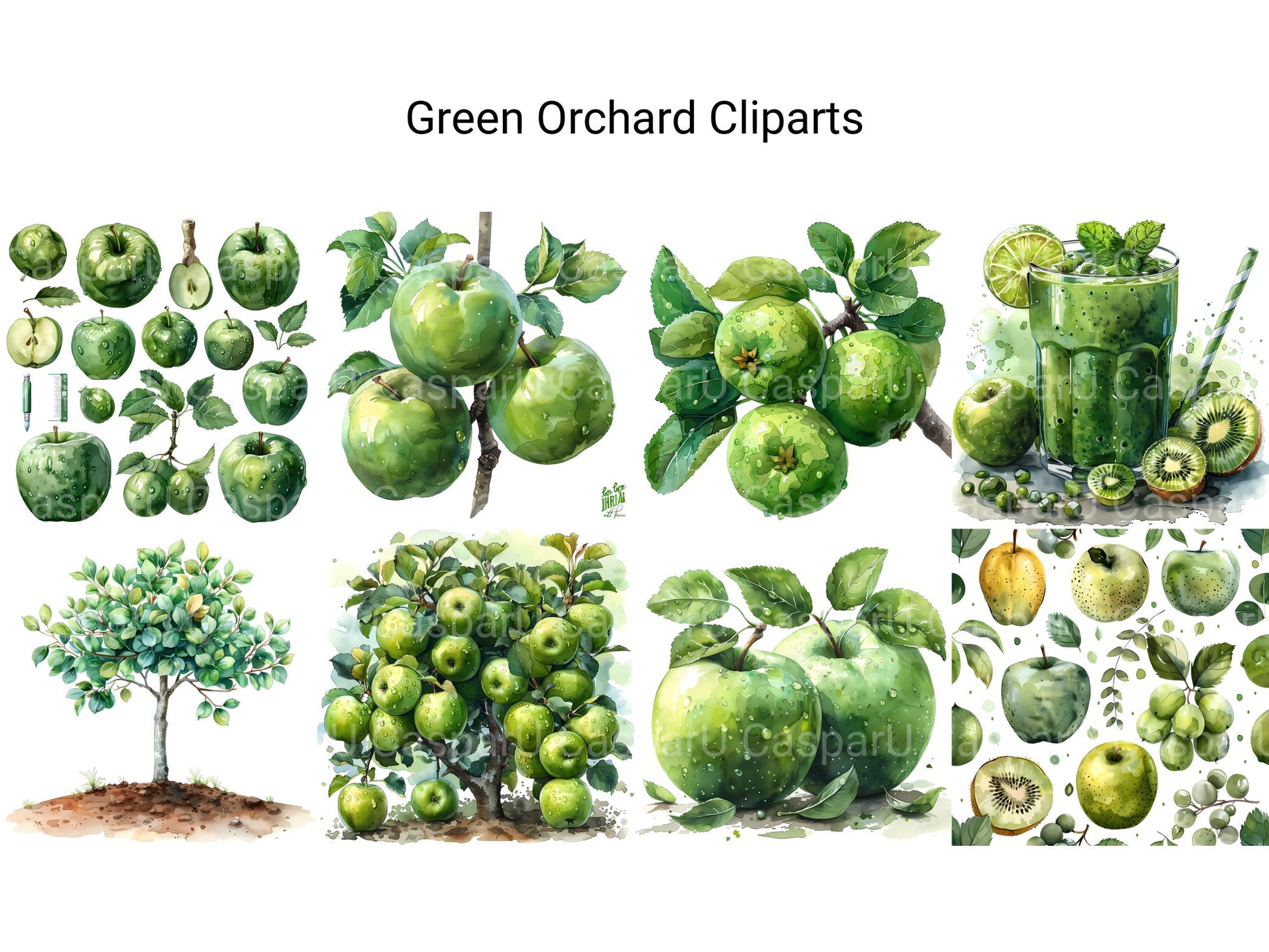 Green Orchard Clipart - CraftNest - Digital Crafting and Art