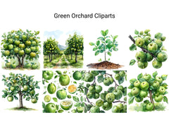 Green Orchard Clipart - CraftNest - Digital Crafting and Art