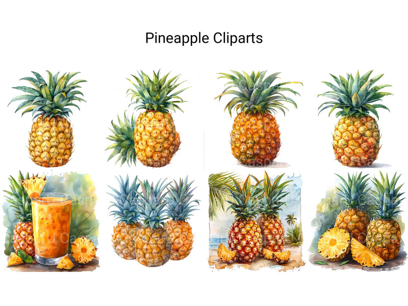 Pineapple Clipart - CraftNest - Digital Crafting and Art