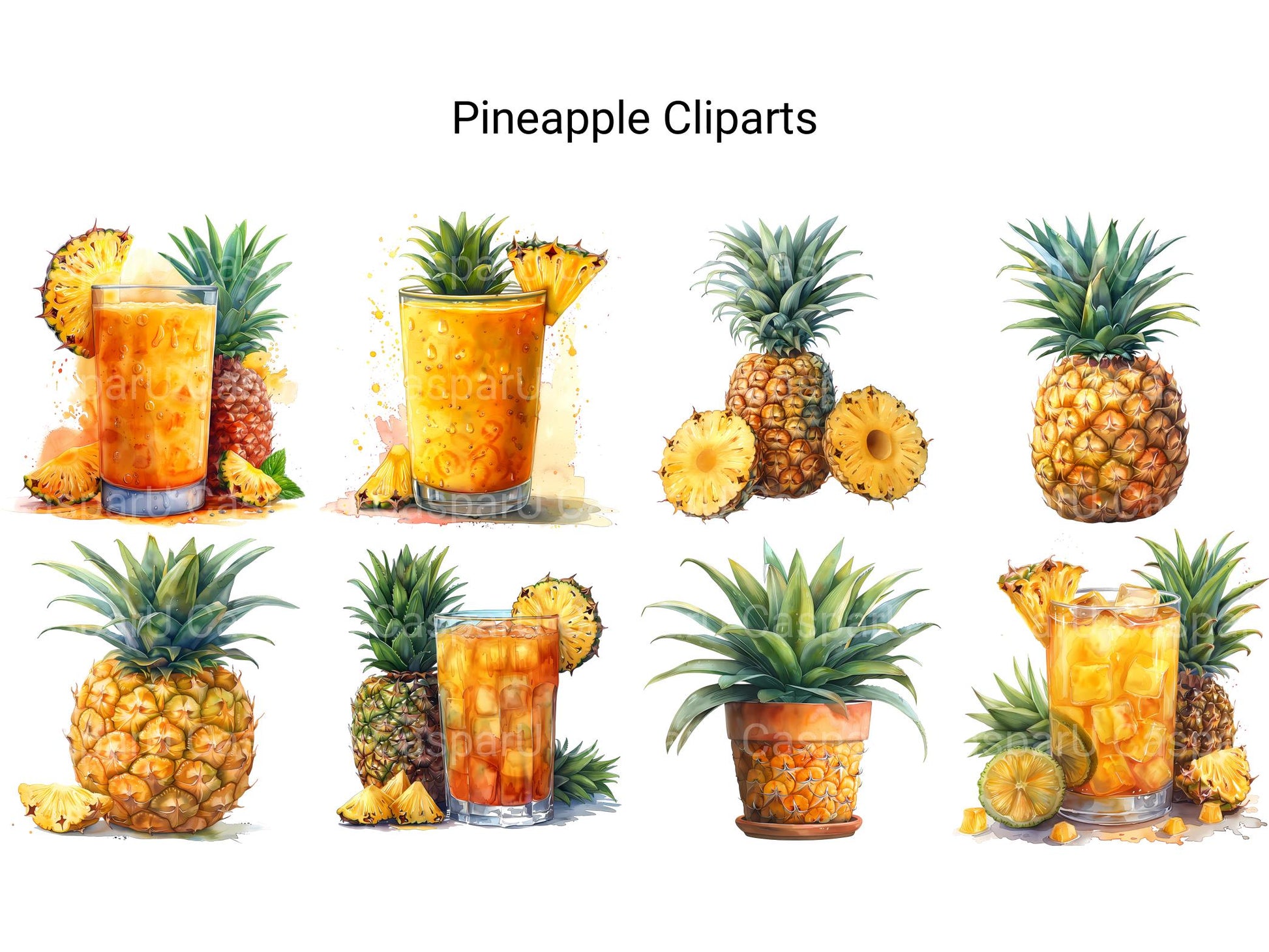 Pineapple Clipart - CraftNest - Digital Crafting and Art