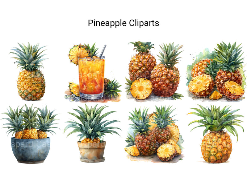 Pineapple Clipart - CraftNest - Digital Crafting and Art