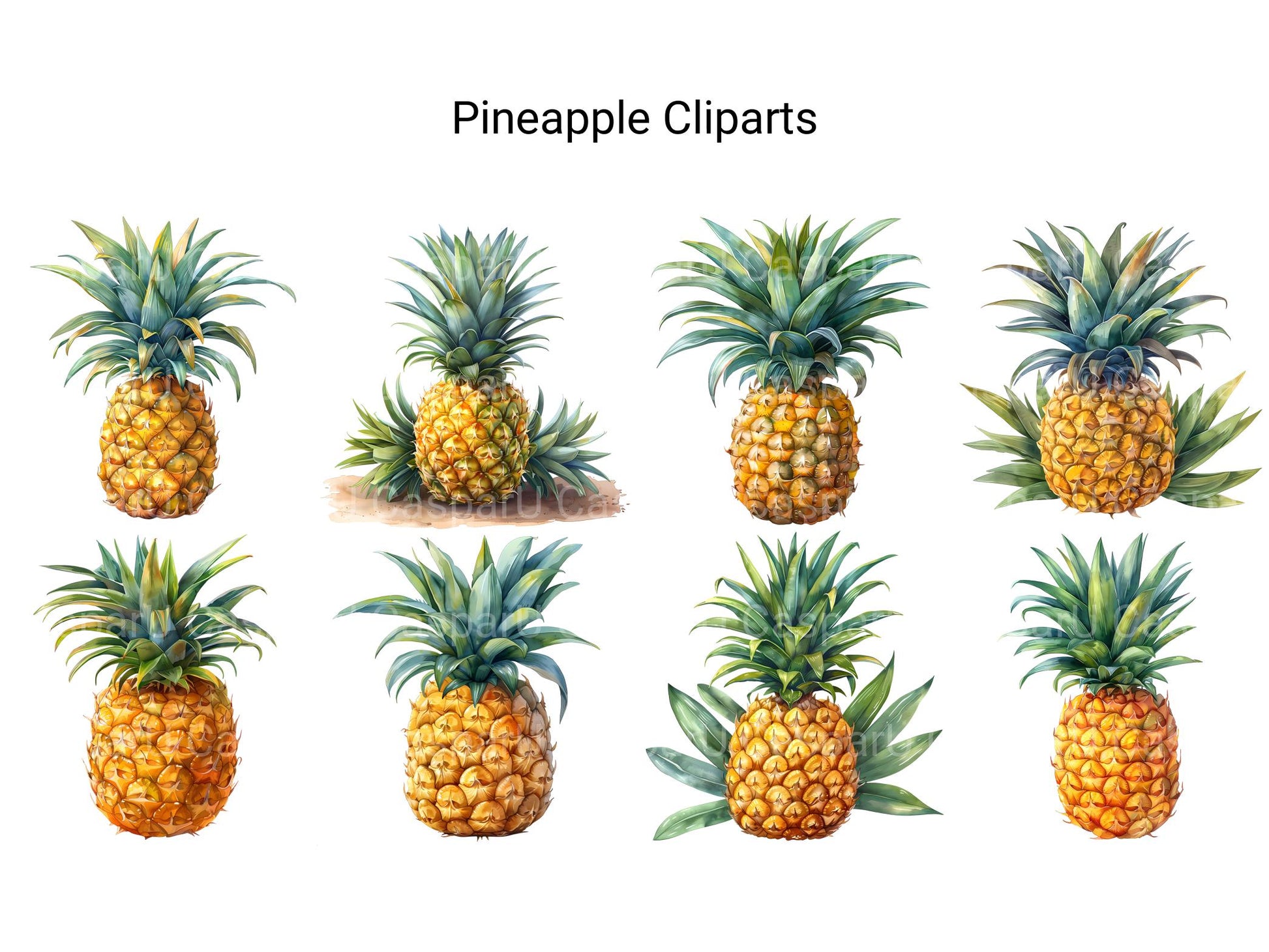 Pineapple Clipart - CraftNest - Digital Crafting and Art