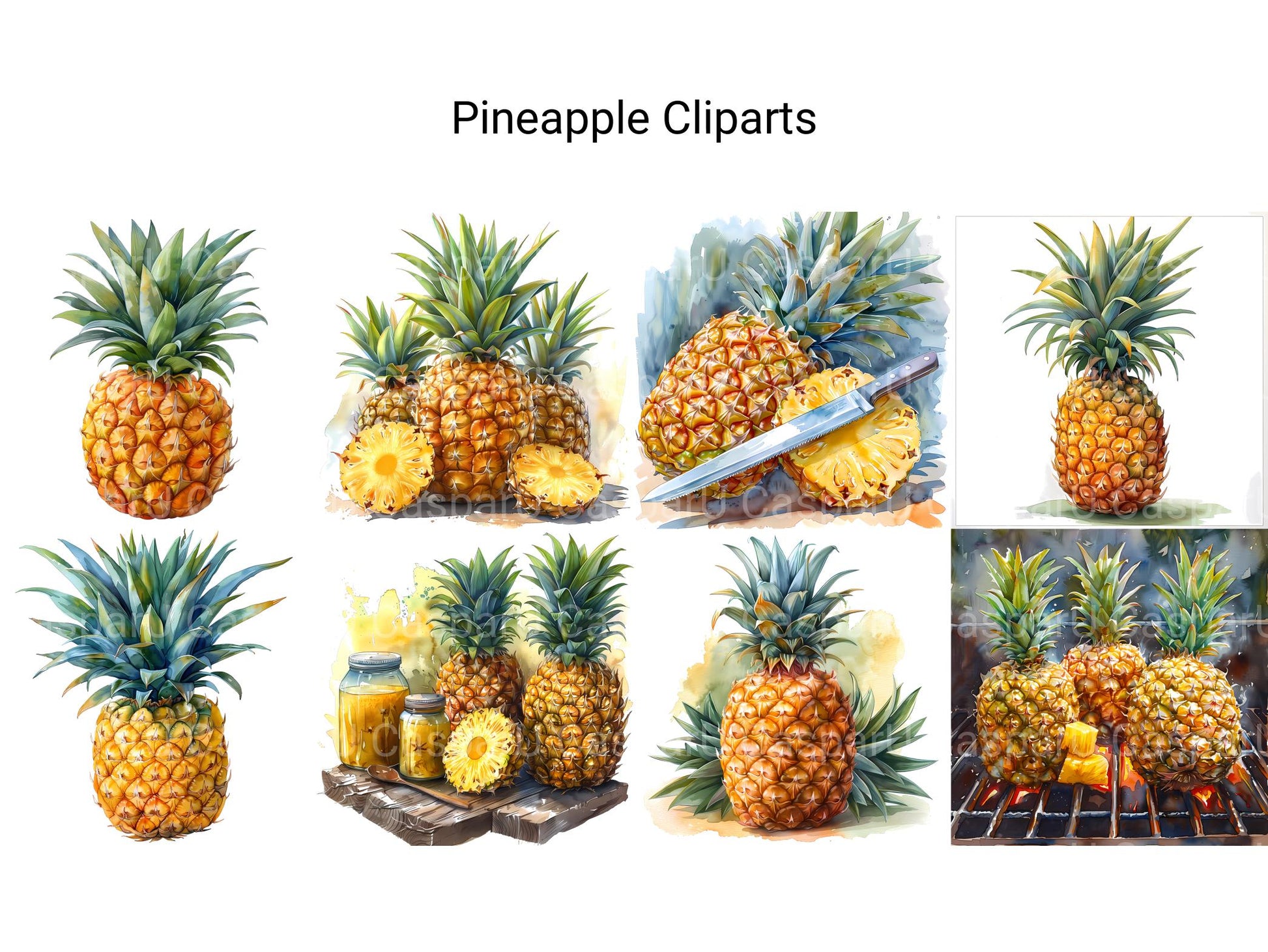 Pineapple Clipart - CraftNest - Digital Crafting and Art