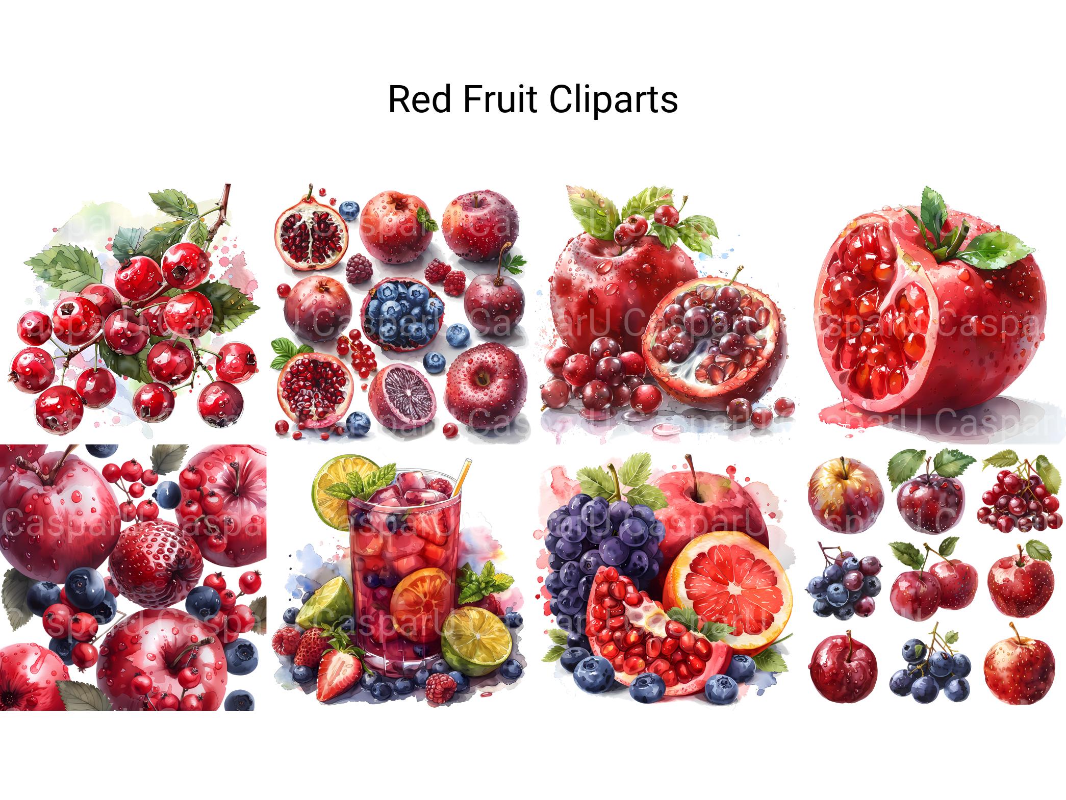 Red Fruit Clipart - CraftNest - Digital Crafting and Art