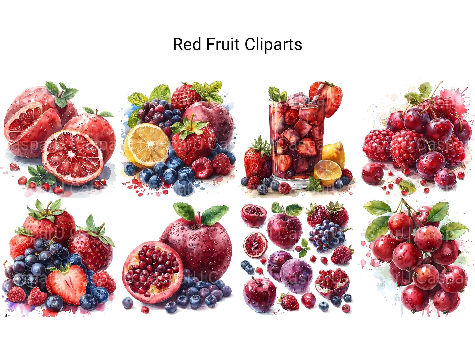 Red Fruit Clipart - CraftNest - Digital Crafting and Art