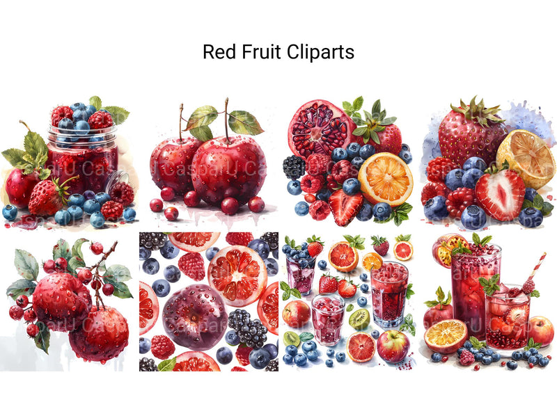 Red Fruit Clipart - CraftNest - Digital Crafting and Art