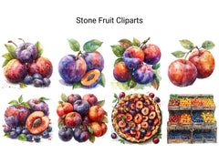 Stone Fruit Clipart - CraftNest - Digital Crafting and Art