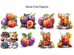 Stone Fruit Clipart - CraftNest - Digital Crafting and Art