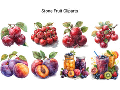 Stone Fruit Clipart - CraftNest - Digital Crafting and Art