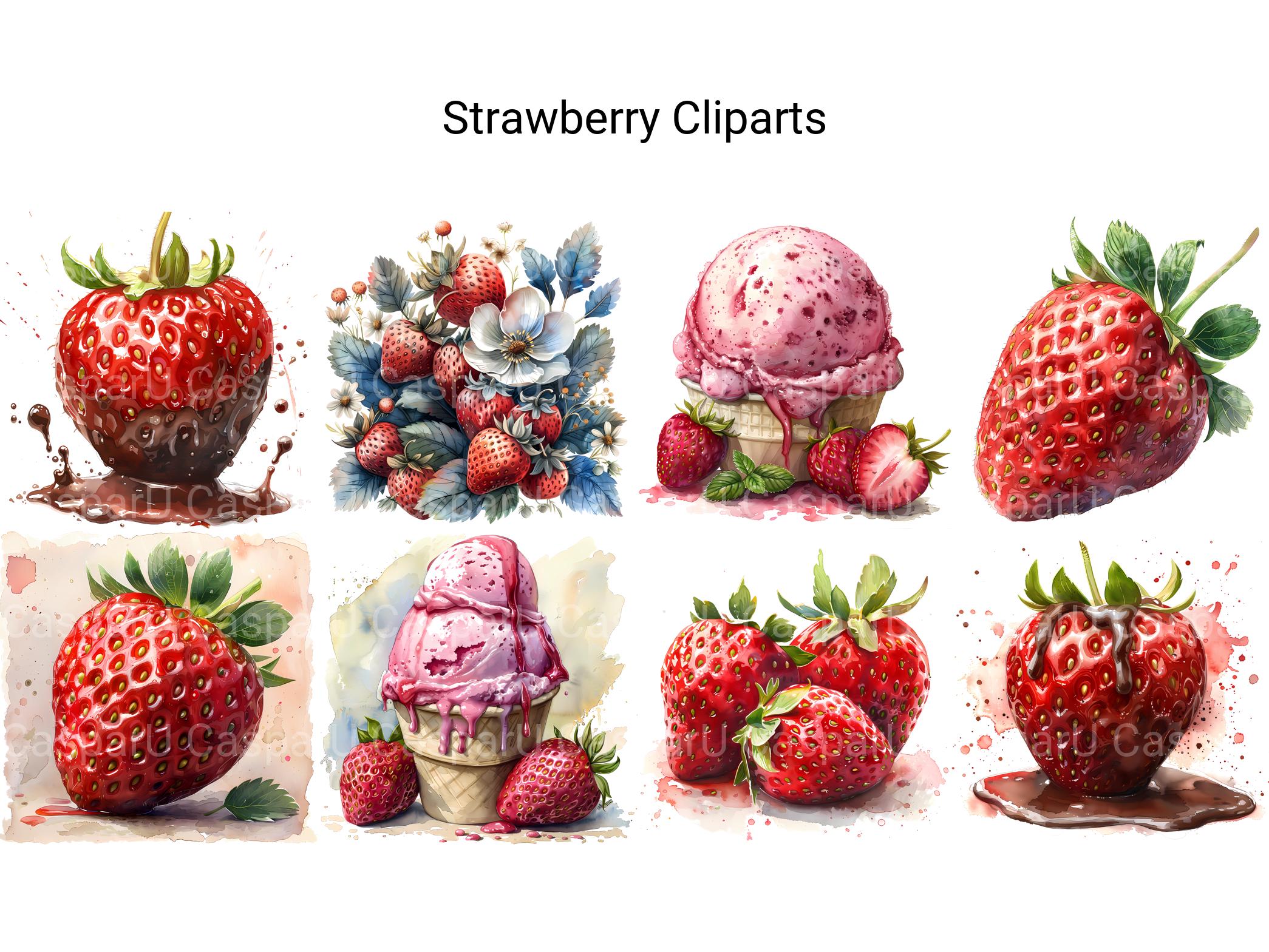 Strawberry Clipart - CraftNest - Digital Crafting and Art