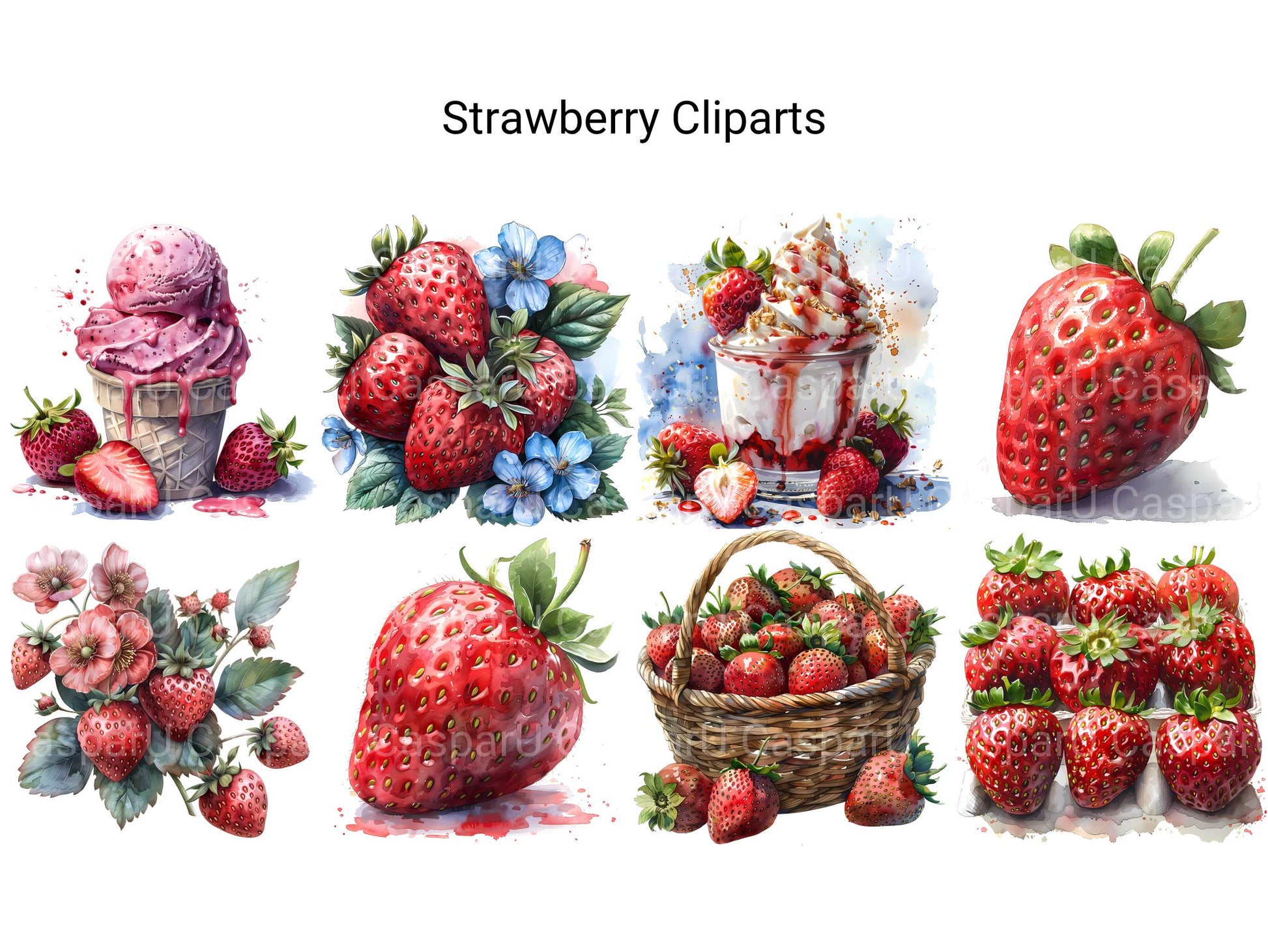 Strawberry Clipart - CraftNest - Digital Crafting and Art