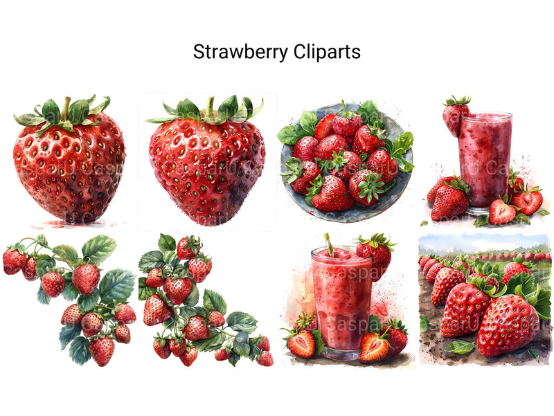 Strawberry Clipart - CraftNest - Digital Crafting and Art