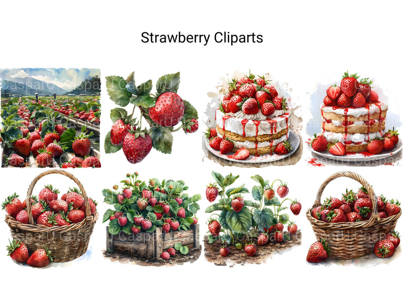 Strawberry Clipart - CraftNest - Digital Crafting and Art