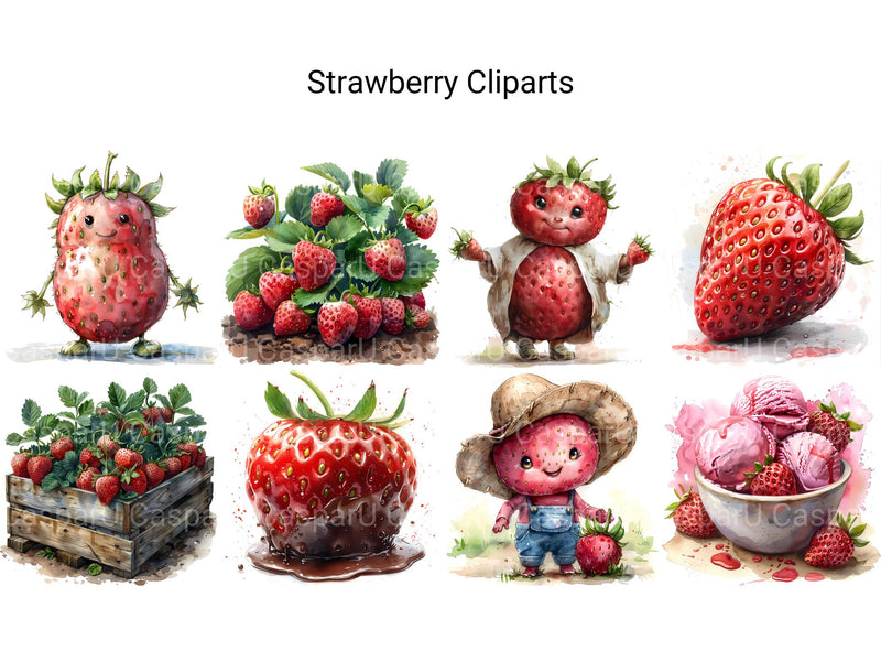 Strawberry Clipart - CraftNest - Digital Crafting and Art