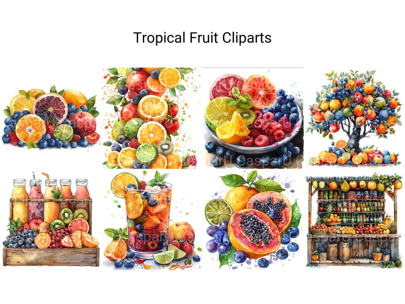 Tropical Fruit Clipart - CraftNest - Digital Crafting and Art